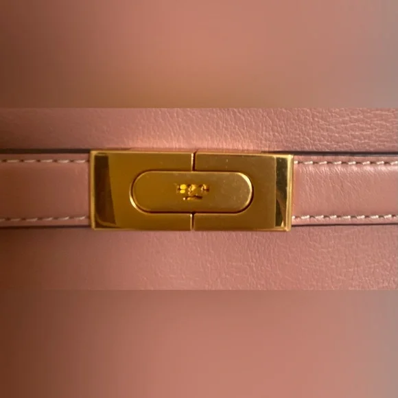TORY BURCH LEATHER AND SUEDE SMALL TOP HANDLE BAG